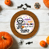Spooky Sinaasappel Skelet Boy Halloween Verjaardag Ronde Sticker