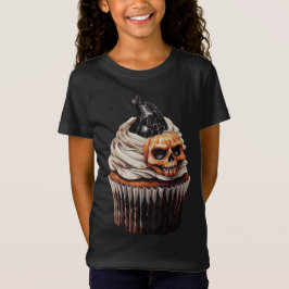SPOOKY SINAASAPPEL & ZWART HALLOWEEN CUPCAKE T-SHIRT