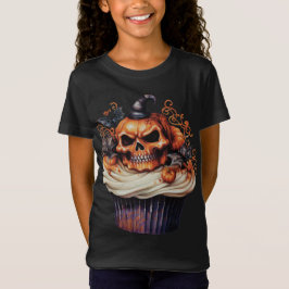 SPOOKY SINAASAPPEL & ZWART HALLOWEEN CUPCAKE T-SHIRT