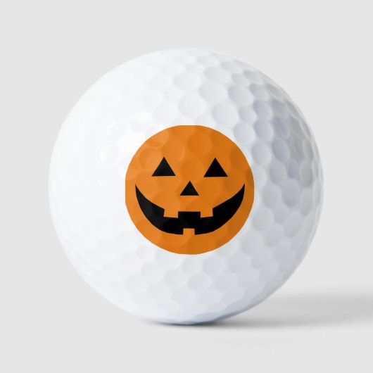 Spooky sinaasappel zwart Jack o lantaarn grappig H Golfballen (Voorkant)