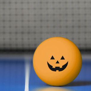 Spooky sinaasappel zwart Jack o lantaarn grappig H Pingpongbal