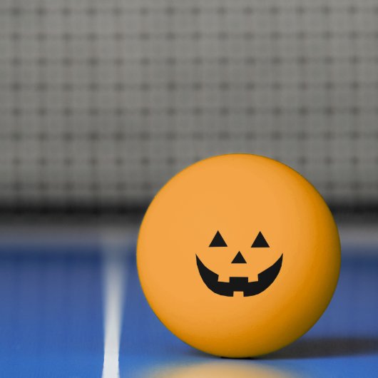 Spooky sinaasappel zwart Jack o lantaarn grappig H Pingpongbal (Net)