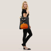 Spooky Sinaasappel & Zwarte Kat Trick or treat Hal Tote Bag (Op model)