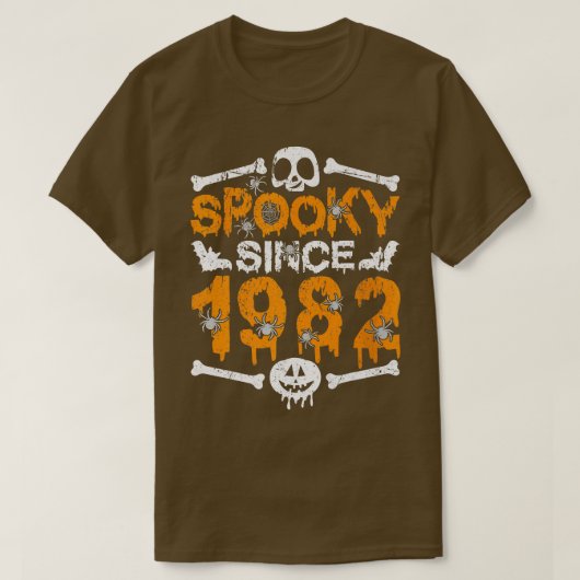 Spooky Since 1982 Scary Skeleton 40th Birthday Hal T-shirt (Design voorkant)