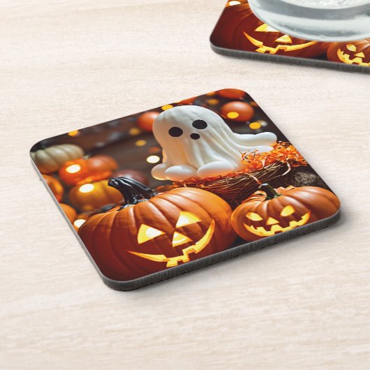 Spooky Sips: Halloween Hard Plastic Onderzetters (Linkerzijde)