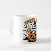Spooky Sips Skeleton Hagedis Halloween Koffiemok (Voorkant links)