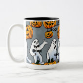 Spooky Sips: Spooky Ghost & Pumpkin Halloween Mok (Links)