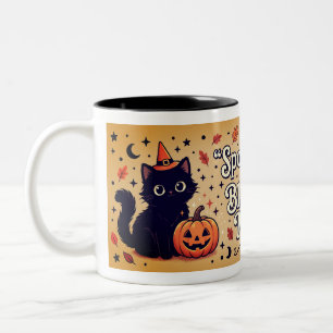 Spooky Sips Zwarte Kat Halloween Mok