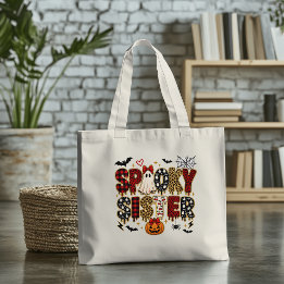 Spooky Sister Halloween | Luipaardprint Mix Tote Bag