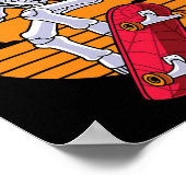 Spooky Skateboarding Skeleton Funny Skater Poster (Hoek)