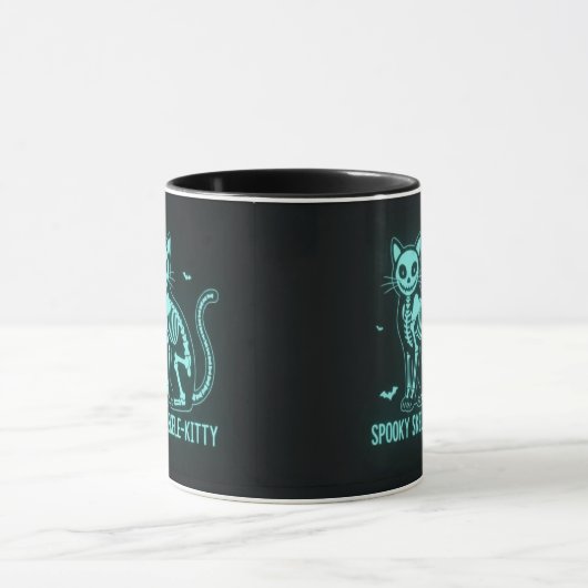Spooky Skele-Kitty Mug Mok (Midden)