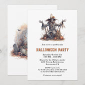 Spooky Skelet Cemetery Halloween Party Kaart (Voorkant / Achterkant)