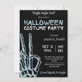 Spooky skelet fright nacht kostuum Halloween Kaart (Voorkant)