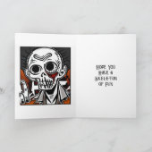 Spooky Skelet Halloween Pun Kaart (Binnen)