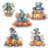 Spooky Skelet Halloween Vinyl Cut Stickers (Voorkant)