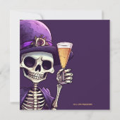 Spooky Skelet Kostuums en Cocktails Party Kaart (Achterkant)