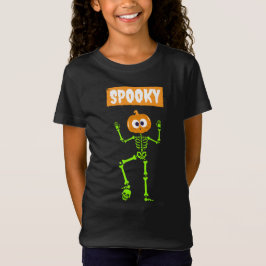 Spooky Skelet met een Pompoen Hoofd T-shirt