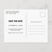 Spooky Skelet met Evil Pumpkins Save the Date Uitnodiging Briefkaart (Achterkant)