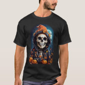 Spooky Skelet met Evil Pumpkins T-shirt (Voorkant)