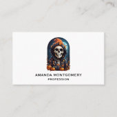 Spooky Skelet met Evil Pumpkins Visitekaartje (Voorkant)