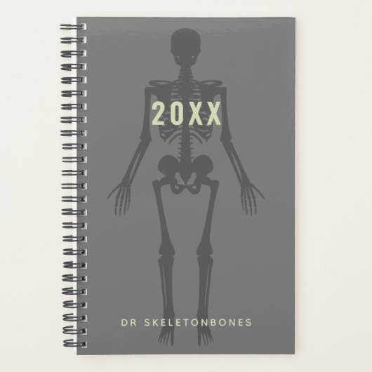 Spooky Skelet Professionele Orthopedische Dokter Planner (Voorkant)