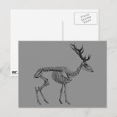 Spooky  skelet rendiertekening briefkaart (Voorkant / Achterkant)