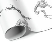 Spooky skelet rendiertekening cadeaupapier (Rol Hoek)