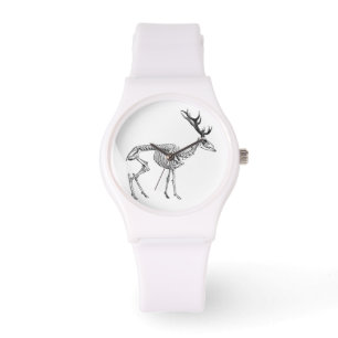 Spooky  skelet rendiertekening horloge