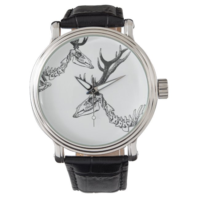 Spooky  skelet rendiertekening horloge (Voorkant)