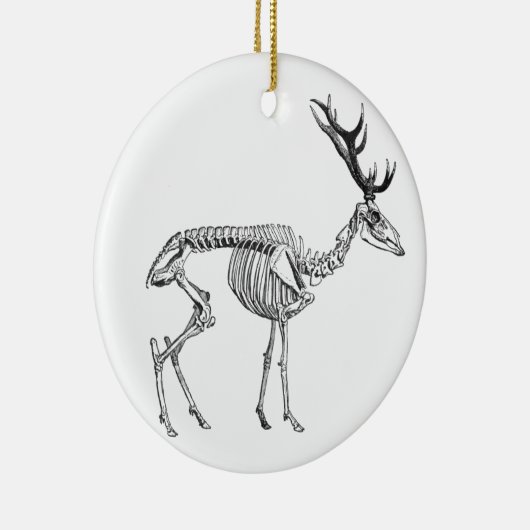 Spooky  skelet rendiertekening keramisch ornament (Rechts)