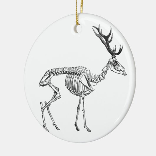 Spooky skelet rendiertekening keramisch ornament (Links)