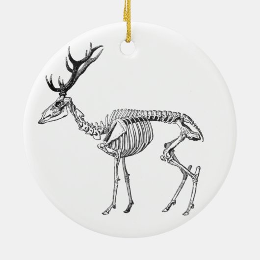 Spooky  skelet rendiertekening keramisch ornament (Achterkant)