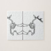 Spooky  skelet rendiertekening legpuzzel (Horizontaal)