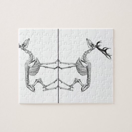 Spooky  skelet rendiertekening legpuzzel (Horizontaal)