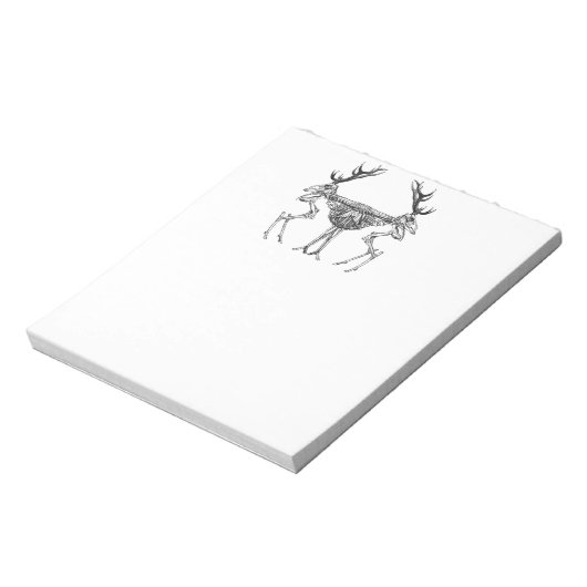Spooky skelet rendiertekening notitieblok (Linkerzijde)