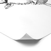 Spooky  skelet rendiertekening poster (Hoek)