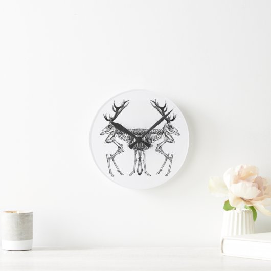 Spooky skelet rendiertekening ronde klok (Huis)