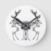 Spooky skelet rendiertekening ronde klok (Voorkant)