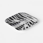 Spooky Skelet Rib Cage Zwart-wit Halloween Papieren Bordje (Gebogen)