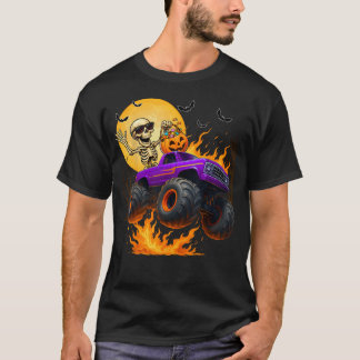 Spooky Skelet rijdt in een Monstertruck Halloween T-shirt