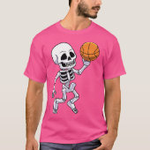 Spooky Skeleton Basketball Player Boys Kinder T-shirt (Voorkant)