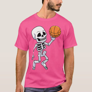 Spooky Skeleton Basketball Player Boys Kinder T-shirt