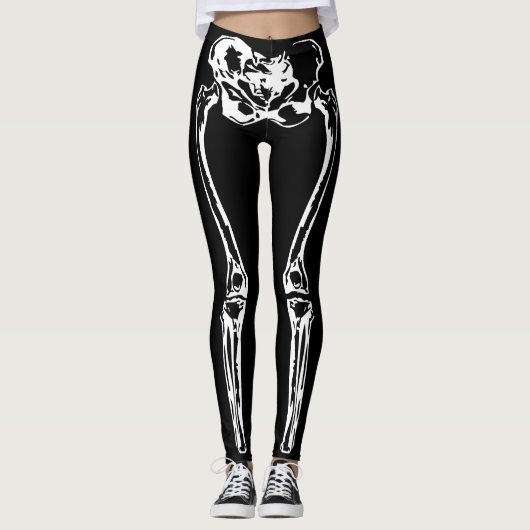 Spooky Skeleton Botten Halloween Leggings (Voorkant)