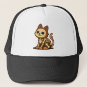 Spooky Skeleton Cat Trucker Pet (Voorkant)