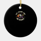 Spooky Skeleton Celebrating Halloween Eat Drink Keramisch Ornament (Voorkant)
