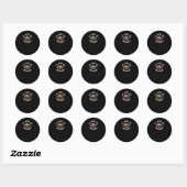Spooky Skeleton Celebrating Halloween Eat Drink Ronde Sticker (Vel)