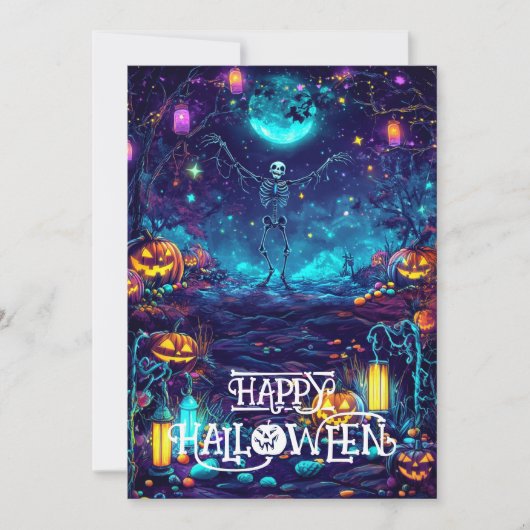 Spooky Skeleton Dance Kaart (Voorkant)