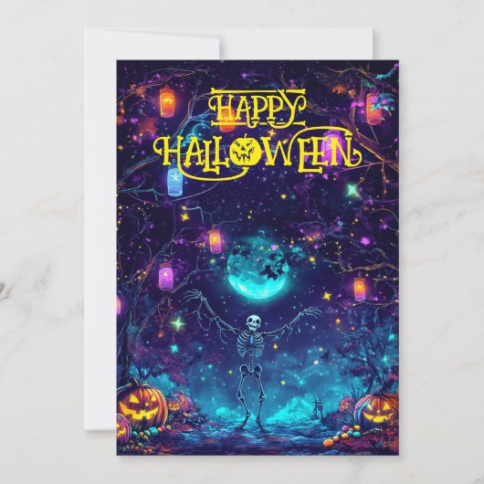 Spooky Skeleton Dance Kaart (Voorkant)