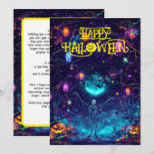 Spooky Skeleton Dance Kaart (Voorkant / Achterkant)