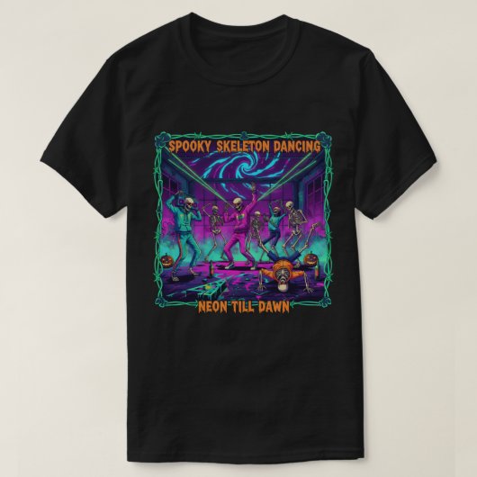 Spooky Skeleton Dancing T-shirt (Design voorkant)